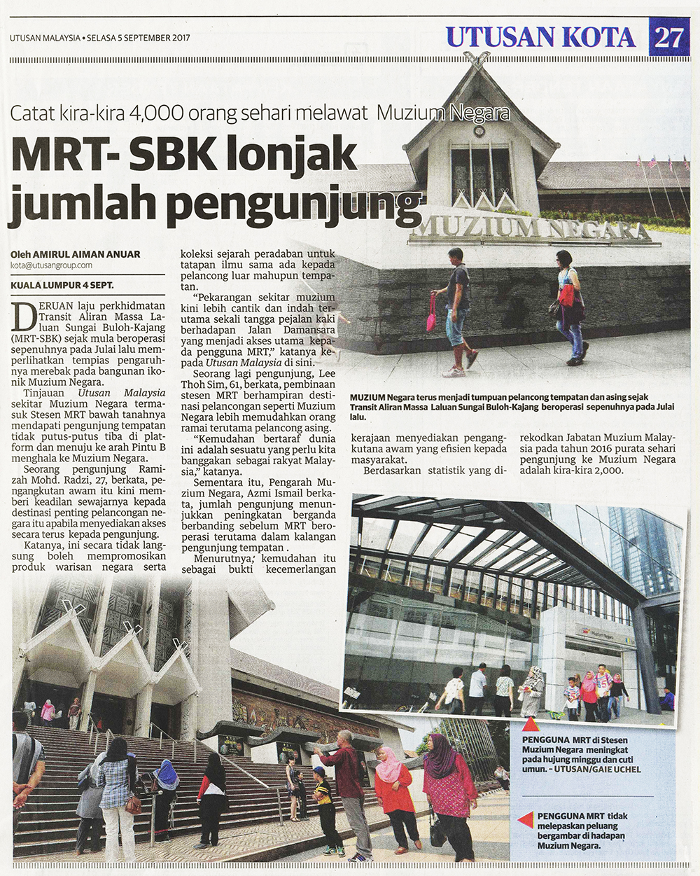 MRT-SBK Lonjak Jumlah Pengunjung