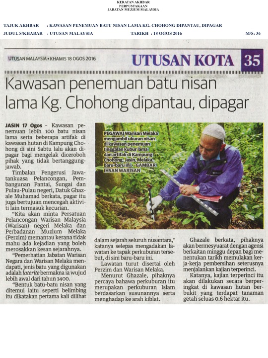 Kawasan penemuan batu nisan lama Kg Chochong