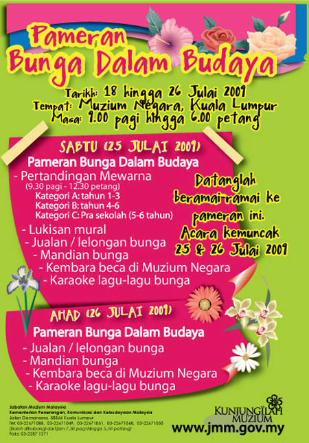 Poster Aktiviti Sampingan Pameran Bunga Dalam Budaya