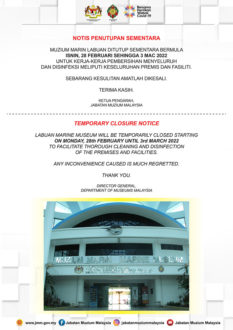 Labuan Marine Museum Will Be Temporarily Closed