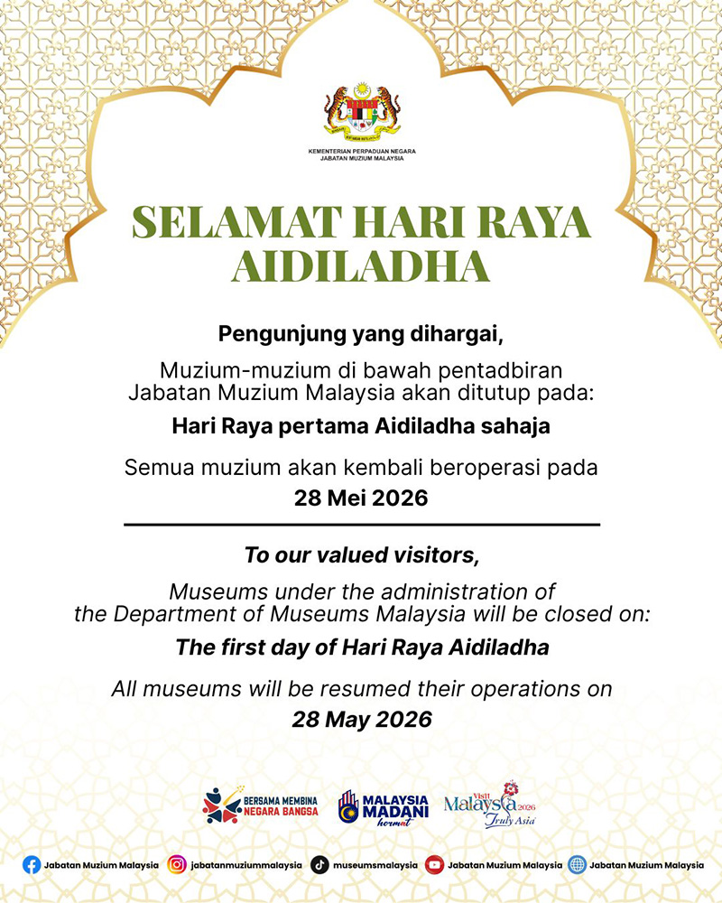 Muzium ditutup pada 27 Mei 2026