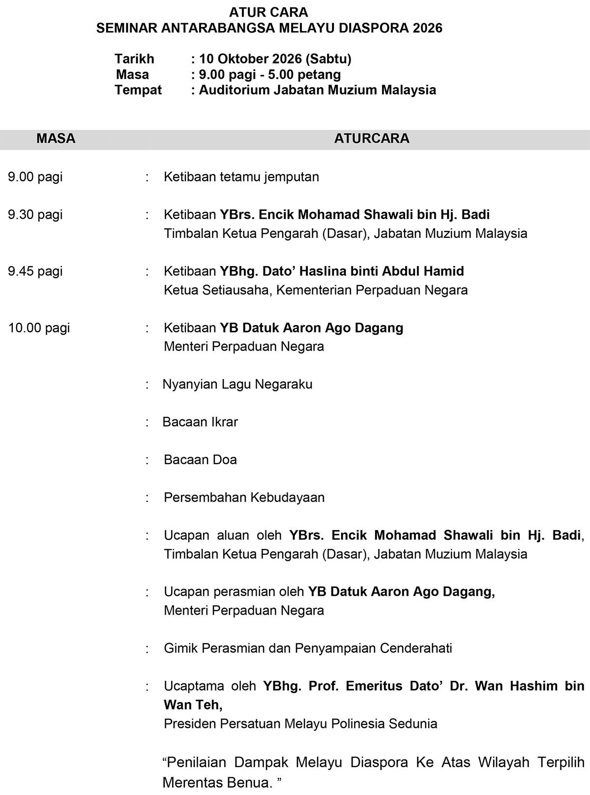 Seminar Antarabangsa Melayu Diaspora
